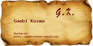 Gaebl Kozma névjegykártya